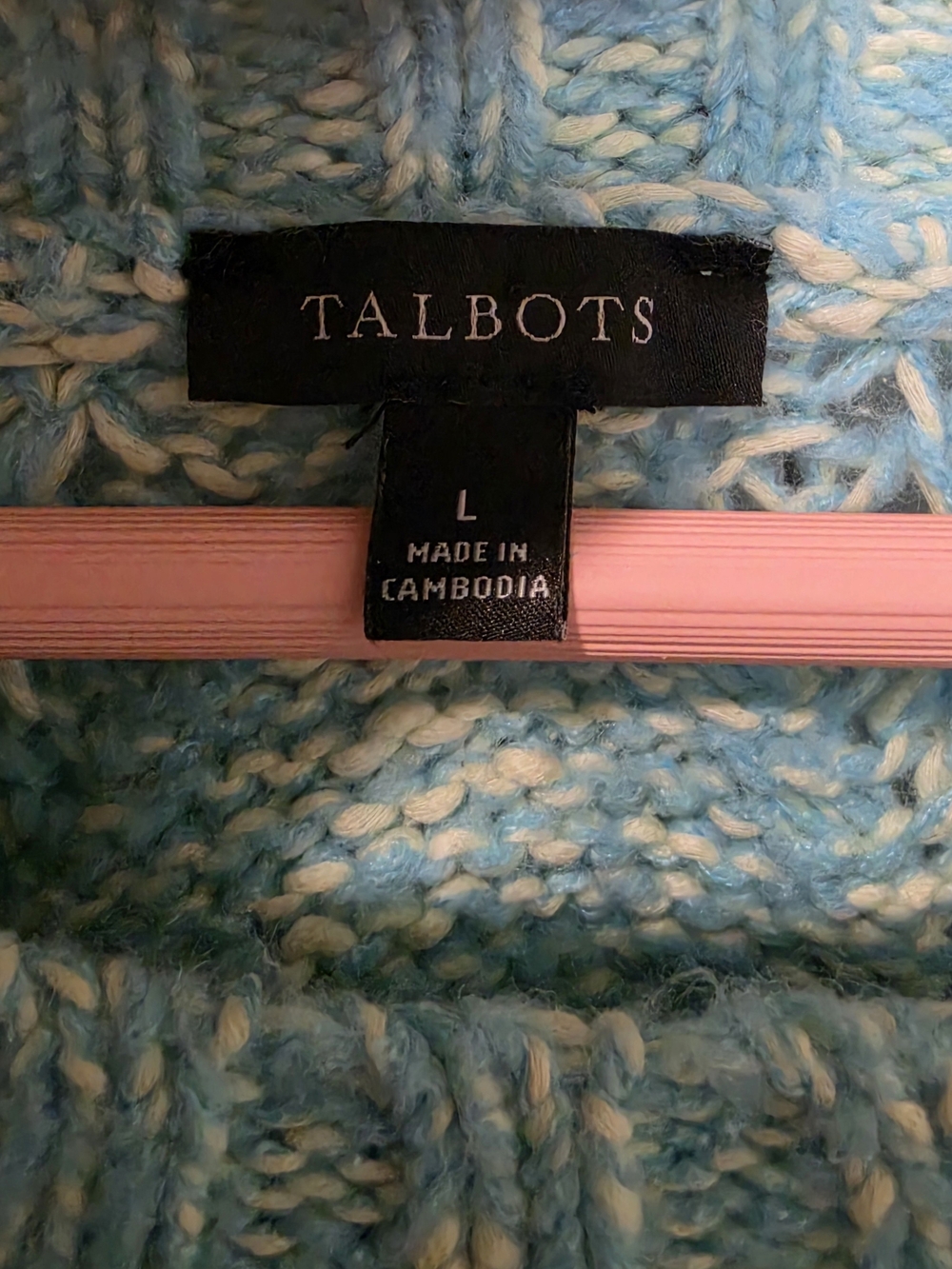 Talbots Blue Knit Sweater Size Large Womens - Picture 6 of 7
